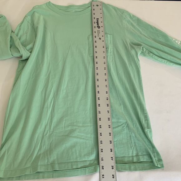 Vineyard Vines T-Shirt Men L Green Long Sleeve Rowing Pocket Spellout Logo Tee - Picture 7 of 7